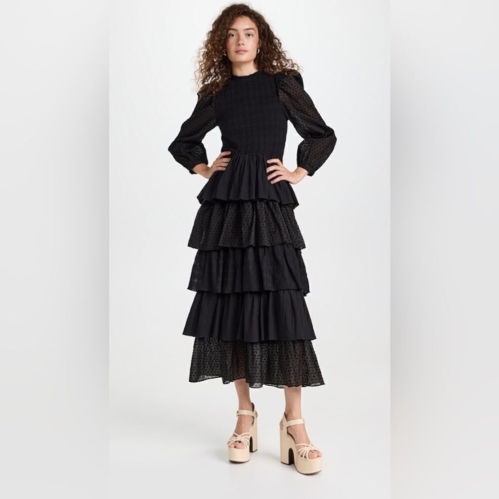 NWT Alix of Bohemia Shelby Noir Ruffle Dress $1,190